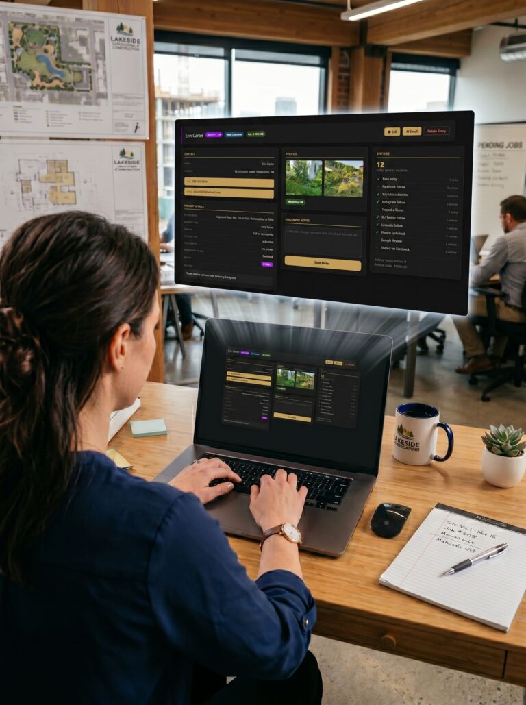Dashboard floating above laptop